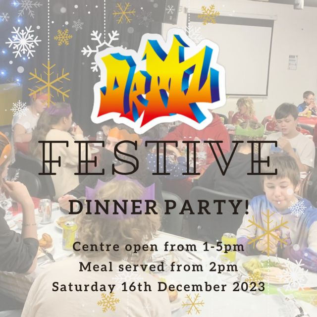 This year, our Christmas dinner will be on Saturday 16th December from 1-5pm. This will be a 2-course meal in the centre followed by a disco and games. It is a free event but we have limited space so we need confirmation that you will be attending so we can ensure the correct amount of food is prepared.Please book a free space by following the link in our bio.