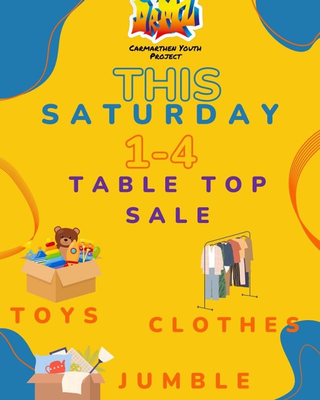 This Saturday from 1-4 come along and have a look. Lots of toys, clothes and jumble. All proceeds go towards the running costs of our youth project.