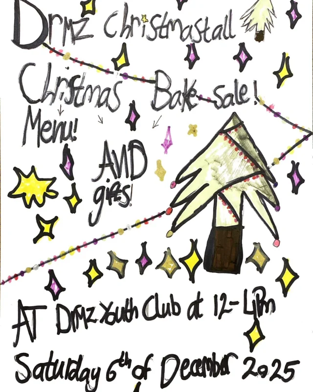 Due to poor weather, our Christmas market will be held inside Dr Mz. Please come along and support our young people. We have lots of yummy Christmas bakes and stocking fillers. 
Open from 12-4.