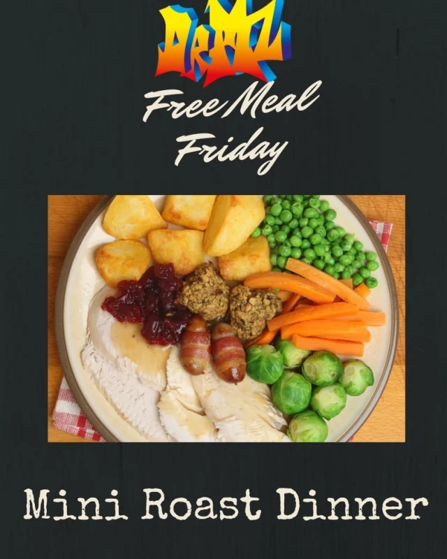 Our free meal this week is a mini roast dinner.